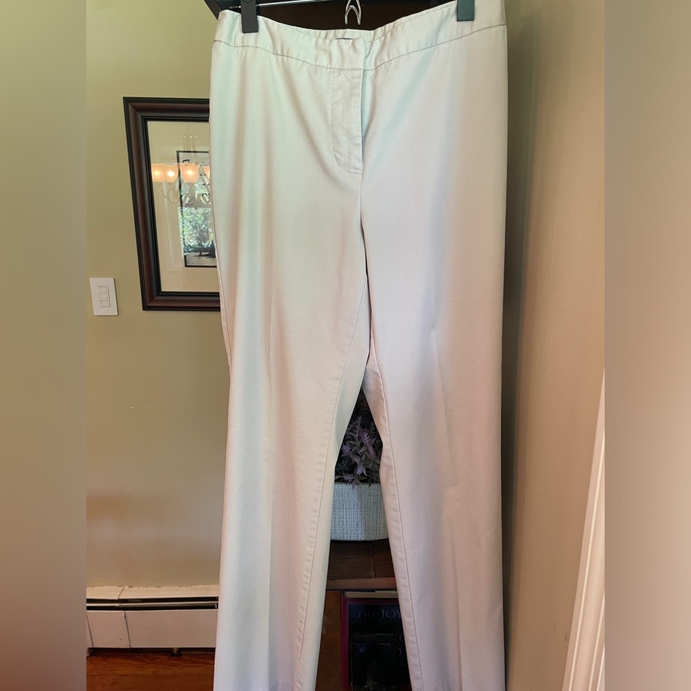 Light khaki stretch straight leg pants, sz 8